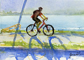 Lake Monona Ride Joan O'Connor Sun Prairie WI watercolor SOLD